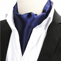Exklusives Ascot-Halstuch für Herren - Dunkelblau Krawatten für Hochzeit